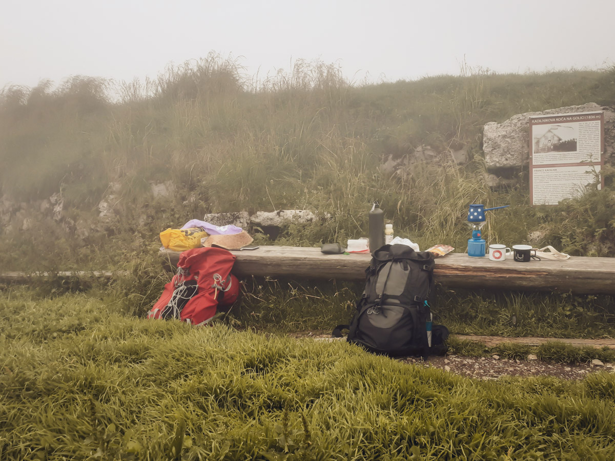 Tea time on the foggy evening.