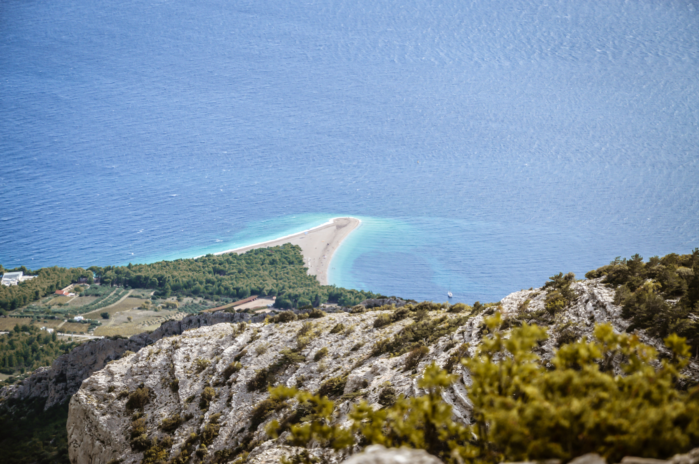 Croatian island Brač and famous beach Zlatni Rat