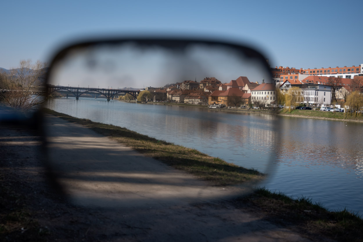 Reflection in mirror, Maribor