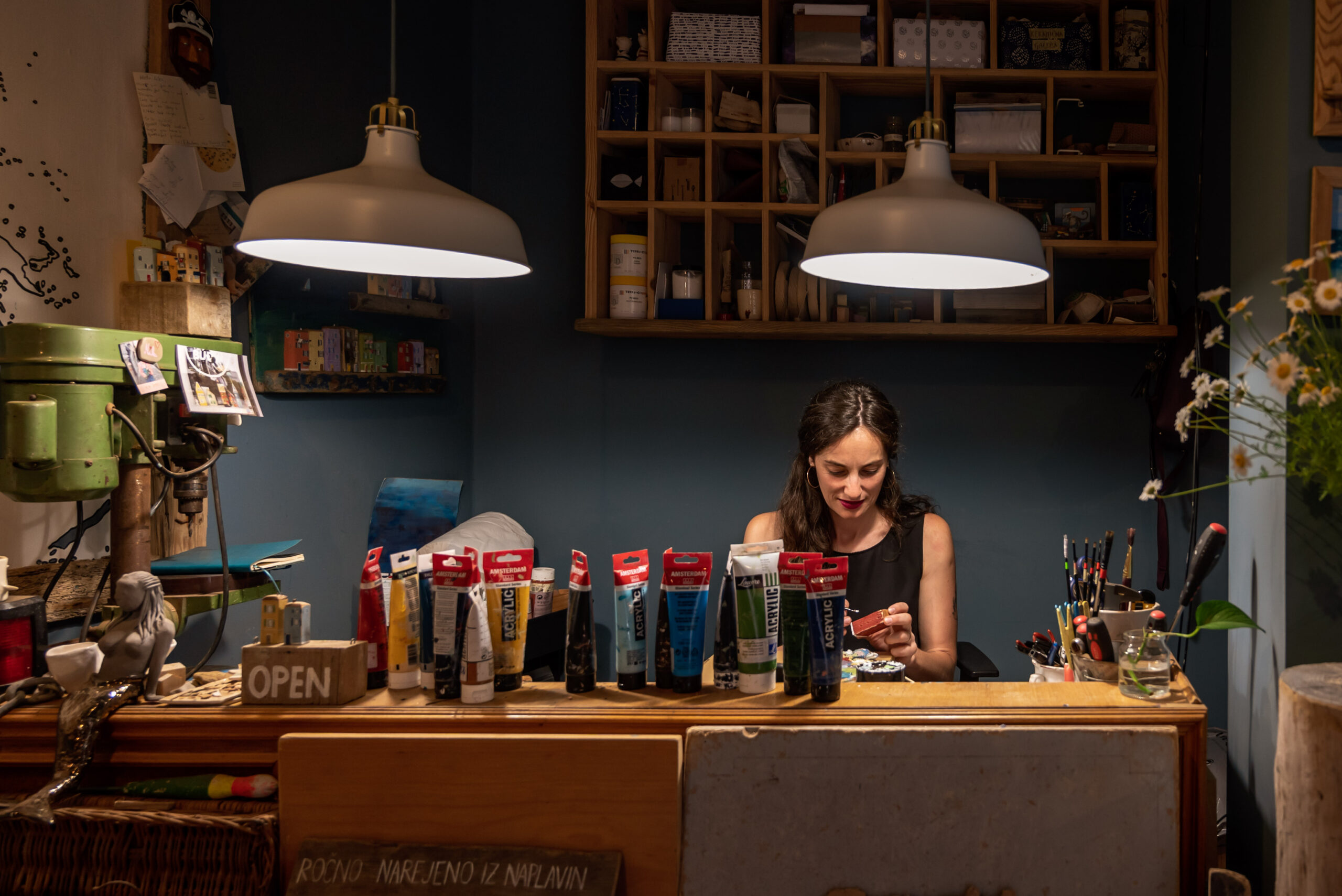 Nika Stegel in her studio