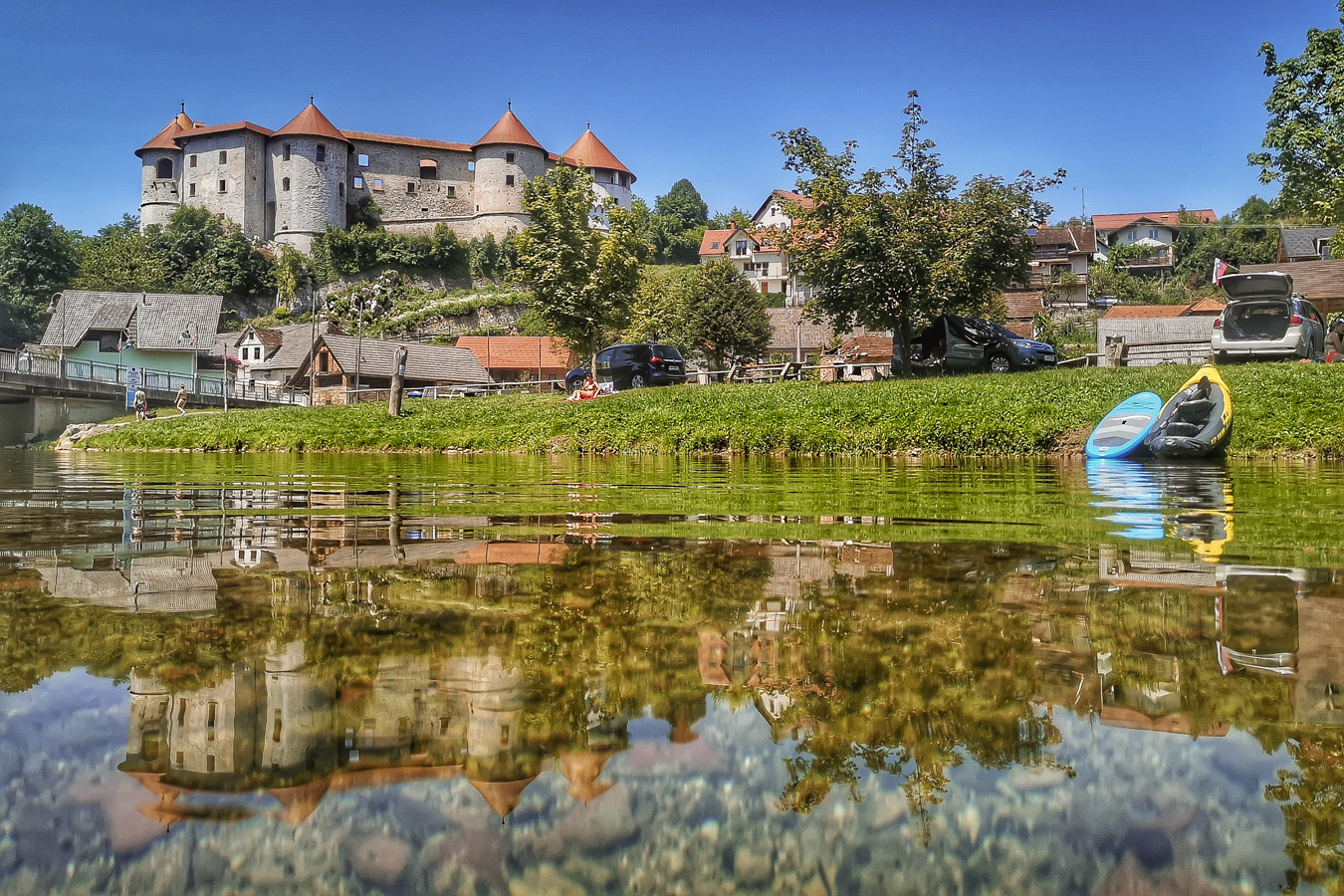 Reflection of Žužemberk castle