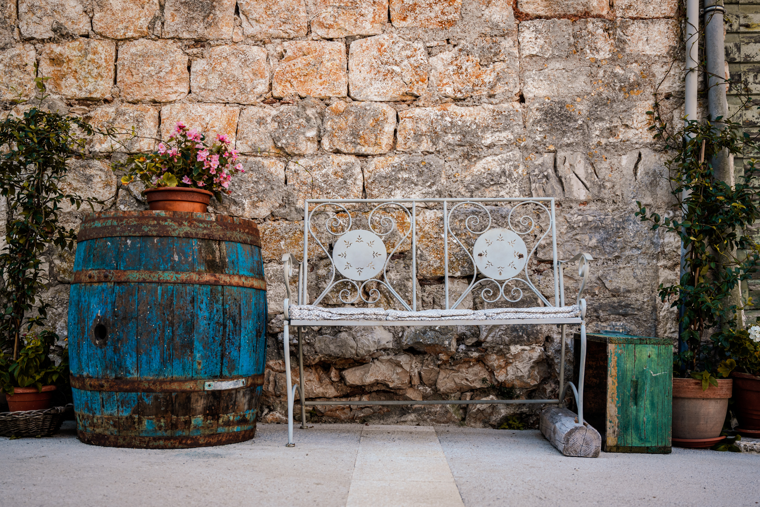 A bench in the city of Hvar