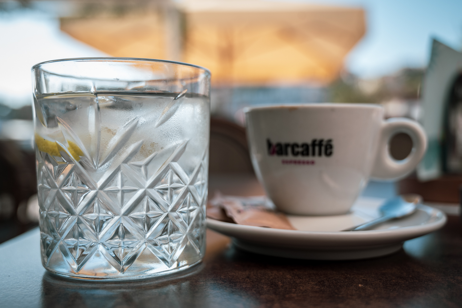Espresso and water